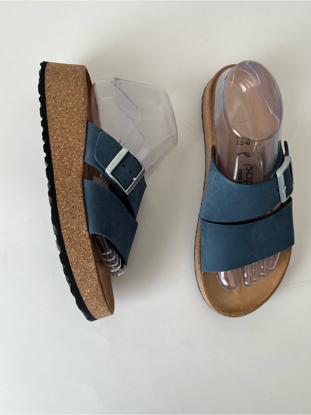 Birkenstock Papillio Almina Two-Strap Slide leather Sandals blue 39 US8 - Picture 7 of 12